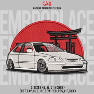 Car Embroidery T-shirt